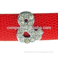 "&" Symboal Square 18mm Rhinestone Slide Charms Wholesale, fits 18mm width Leather Bracelet